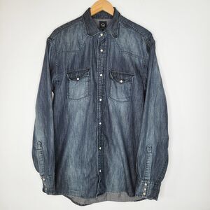 FLYNT Alamito Denim Button Down Size XL Yoke Western Pearl Snaps Classic